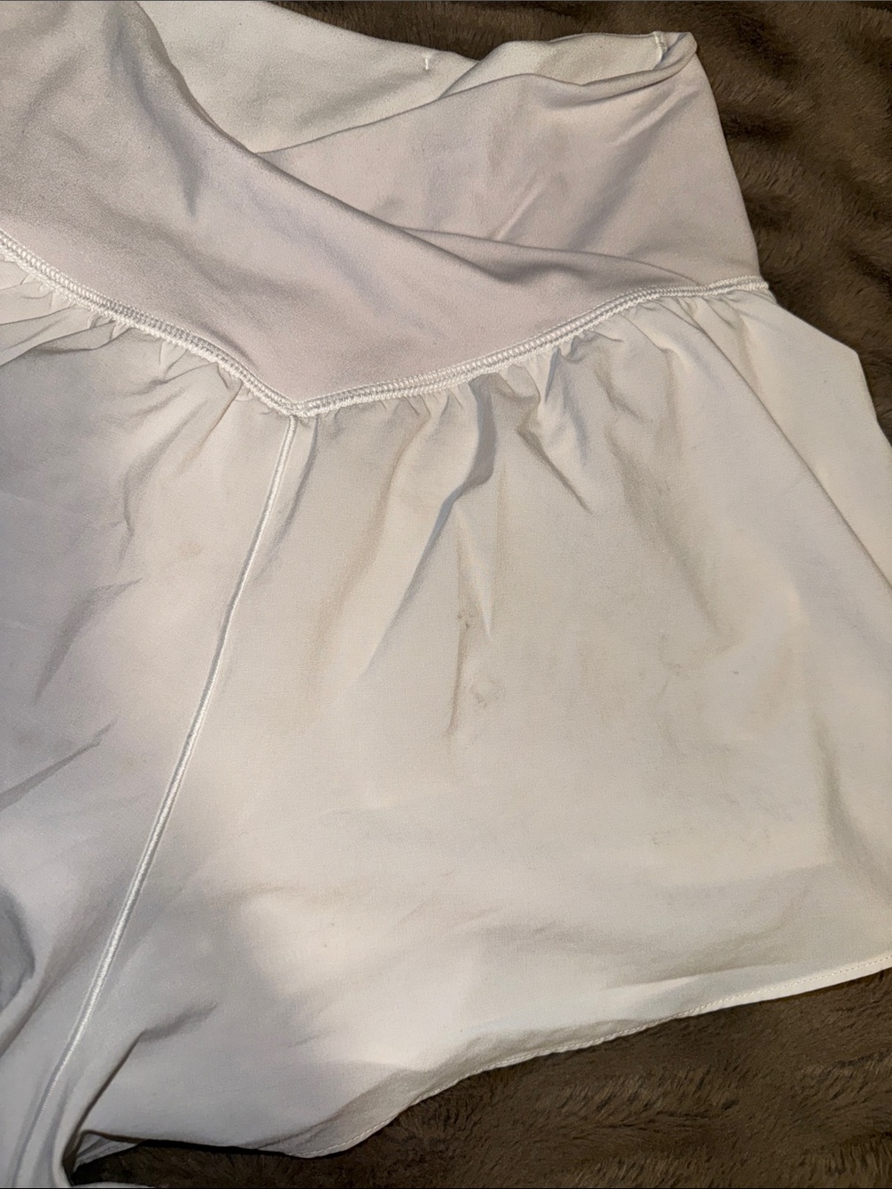 aerie White High-Waist Flared Skort-Style Shorts - Picture 4 of 4